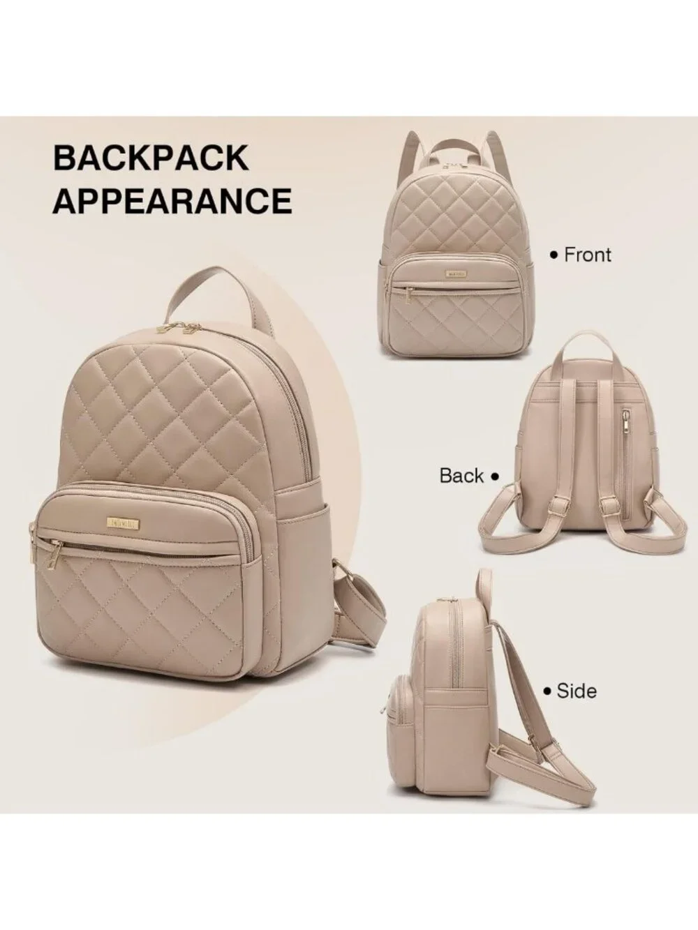 Chic Mini Backpack for Women - Vegan Leather Small Purse for Travel & Shopping